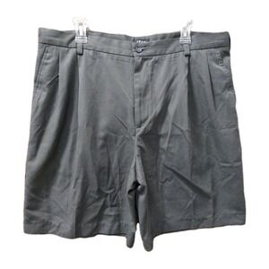 IZOD Mens Shorts Sz 38 Blk/Gray Bermuda Casual Golf Travel 9"‎ Inseam